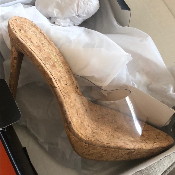 cork clear heels
